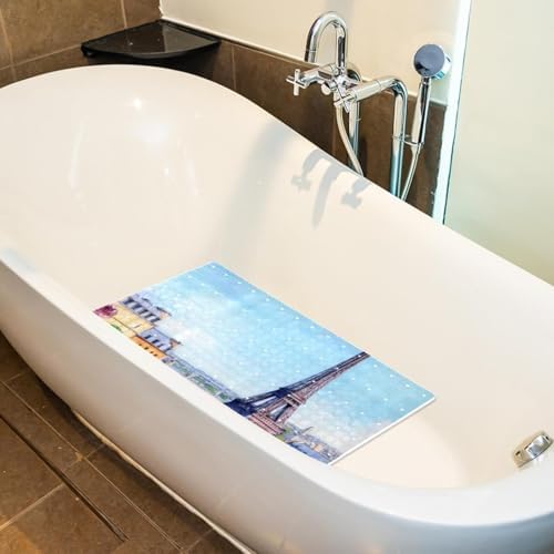 Shower Mat Non Slip, Paris Eiffel Tower Anti Slip Bath Mat - Image 5