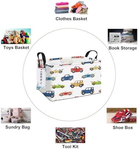Rectangular Cartoon Car Storage Bin, Closet Organizer Basket - Image 3
