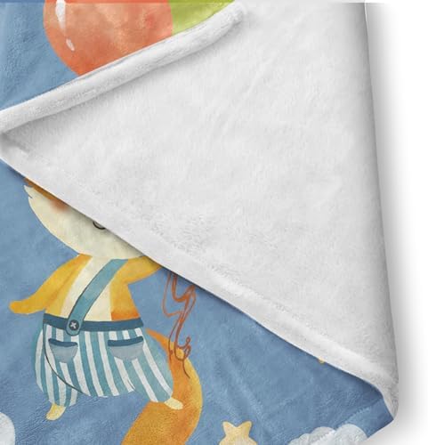 Custom Crib Bedding Set for Boys Gifts Fox Balloon Design Color07 - Image 6