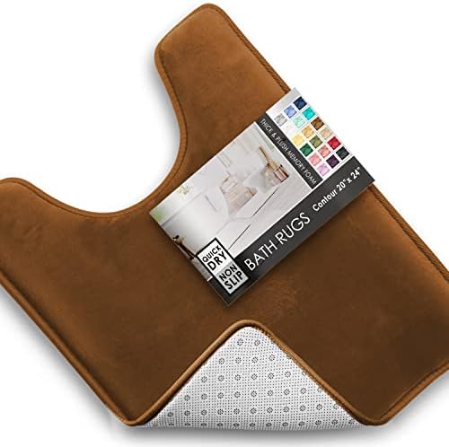 Clara Clark Bathroom Rugs, Velvet Memory Foam Bath Mat, Machine Washable Bath by ClaraClark