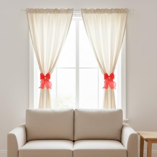 2 Pack French Lace Bow Curtain Tiebacks - Image 4