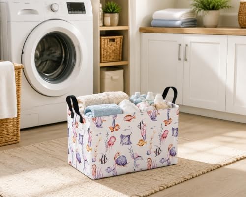 Rectangular Water plants Seahorses Storage Basket - Image 5