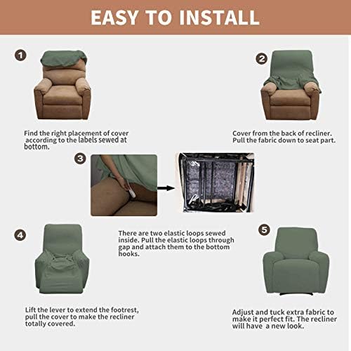 Easy-Going 100% Waterproof Recliner Chair Cover，1-Piece Recliner Slipcover - Image 5