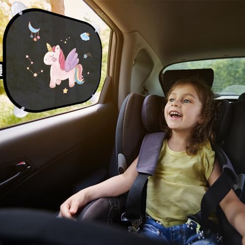 Pakoo Car Window Shade for Baby, 2 Pack UV Protection Breathable Universal Fit - Image 2