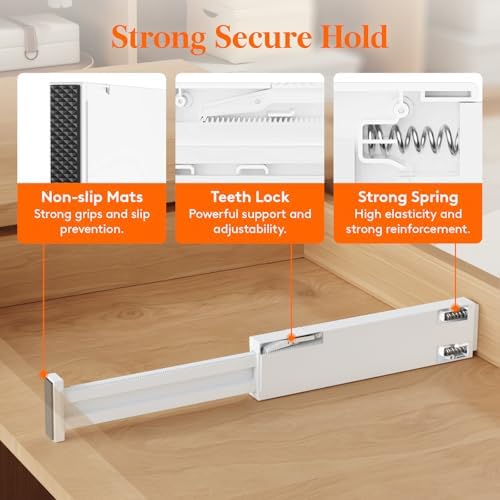 Lifewit 2.36" Upgrade Kitchen Drawer Dividers, Adjustable Drawer Organizer - Image 5
