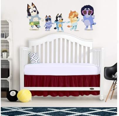 Crib Bed Skirt 28” x 52” with 14” Drop – Split Corners Dust Ruffle, Microfiber - Image 4