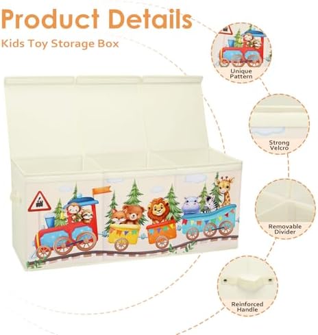 decalsweet Large Toy Box Collapsible Chest Organizer - Image 3