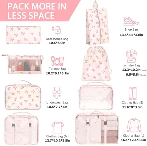 KPX 8 Set Packing Cubes for Travel, Luggage Packing Organizers Accessories - Image 2