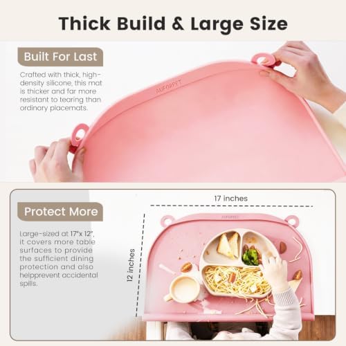 Large Silicone Placemat, Raised Edge Leakproof, Non-Slip - Image 4