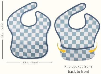 3 Pack Waterproof Baby Bibs for Eating, Mess Proof Feeding Bib - Image 5