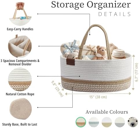 DECOMOMO Baby Caddy Organizer, Large Diaper Caddy Basket - Image 3