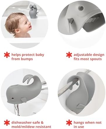Skip Hop Baby Bath Spout Cover Universal Fit MOBY Grey - Image 3