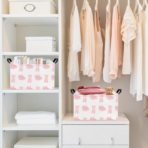 Rectangular Pink Ballerina Storage Bin, Closet Organizer Basket - Image 6