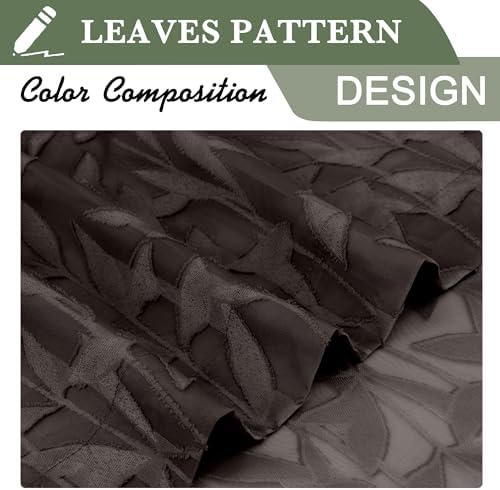 Lecloud Leia Sheer Chocolate Brown Window Curtains - Image 3