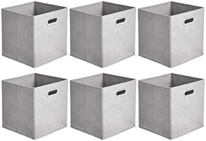 Amazon Basics Collapsible Cube Storage Bins, Space-Saving, Organizing Fabric by AmazonBasics
