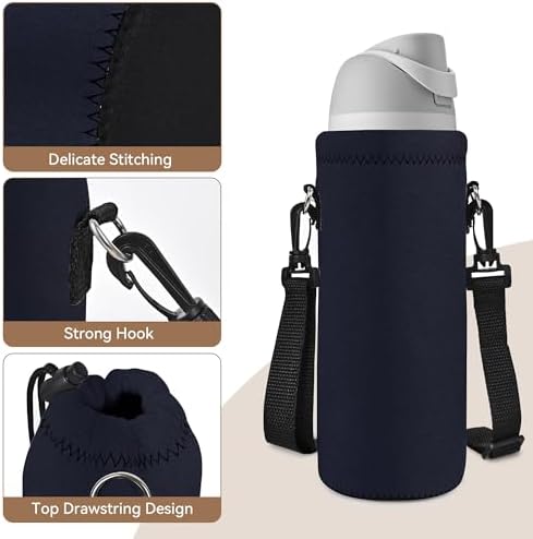 AUPET Water Bottle Bag Carrier, 24oz/32oz Insulated Neoprene bottle Sling - Image 3