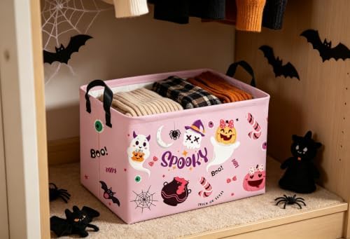 Rectangle Kids Baskets Halloween Basket Pink Storage Bin Fish Box - Image 5
