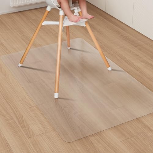 Clear Plastic Area Mat for Under High Chair by ZPAIAreaFloorProtector
