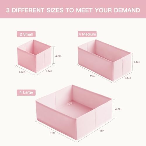 Criusia Drawer Organizer Clothes, 10 Pack Dresser Organizer - Image 3