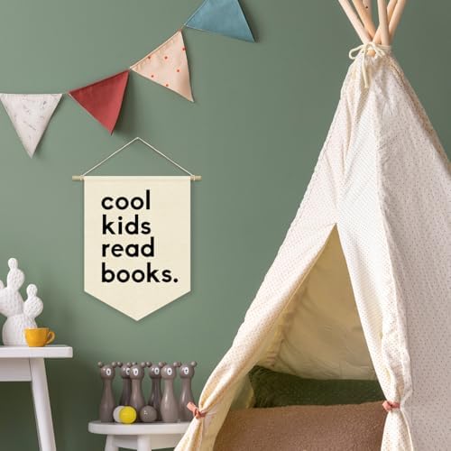 Reading Corner Decor for Classroom Nursery, Cool Kids Read Books Canvas Banner - Image 2