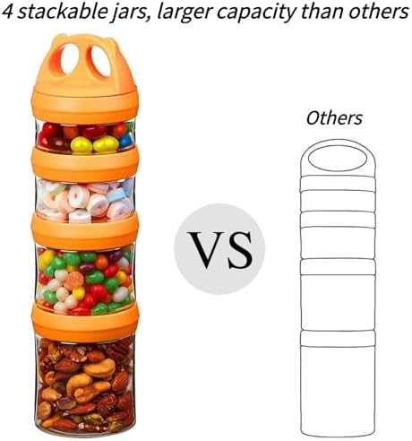 SELEWARE Orange Stackable Snack Containers - Image 4