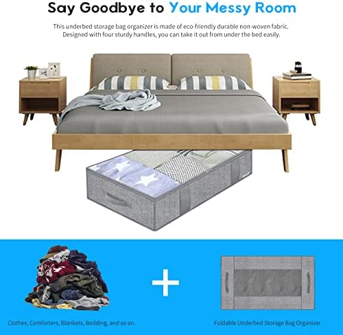 Onlyeasy Underbed Storage Bags Organizer, 4 Pack Large Capacity Under Bed - Image 6