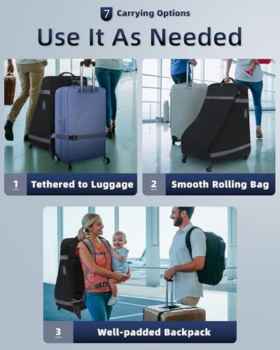 Car Seat Bag Backpack with Wheels - Image 7