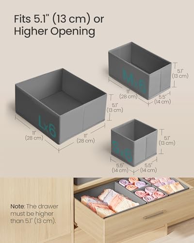 SONGMICS Drawer Organizers, Foldable Fabric Storage Boxes - Image 4