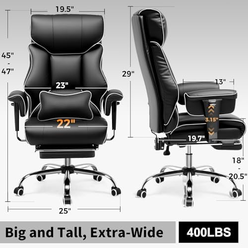 GTPLAYER Big and Tall Gaming Chair 400lbs Heavy Duty Office Chair - Image 2