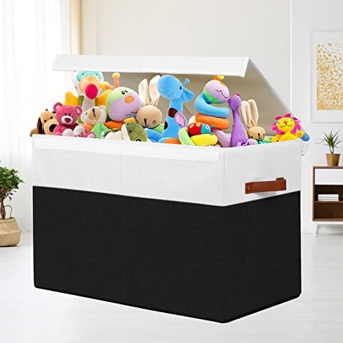 Large Toy Storage Box with Lid, Toy Chest Bin Boxes Basket with Dividers - Image 2