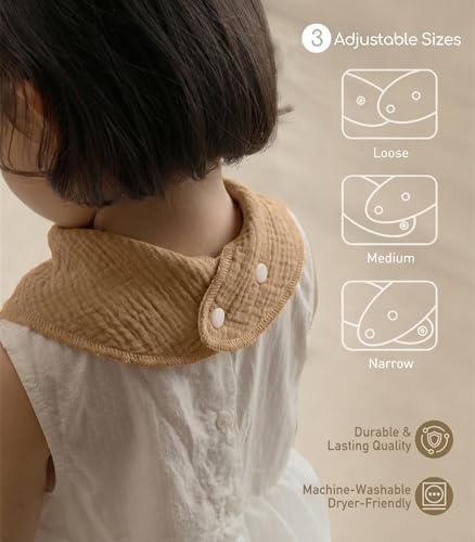 8 Pack Muslin Baby Bandana Bibs - Image 4