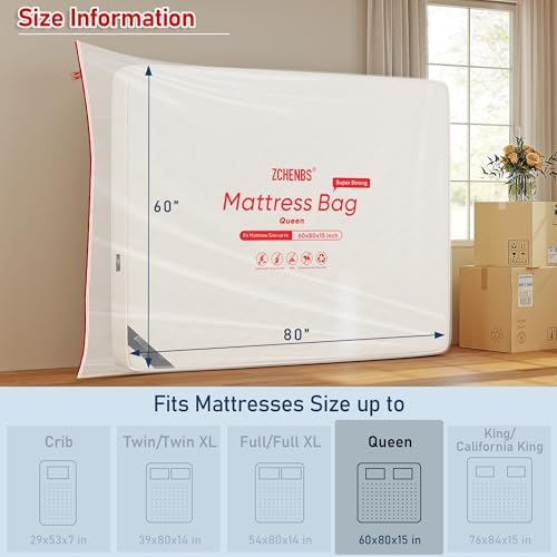 ZCHENBS® - Queen Mattress Bags for Moving, Waterproof Mattress Storage Bag - Image 4