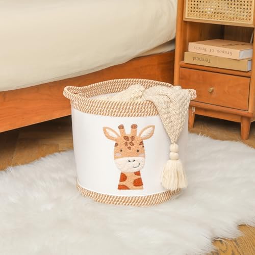 Toy Basket for Baby Laundry Hamper Blanket Baskets Cute Giraffe Nursery Hampers - Image 2