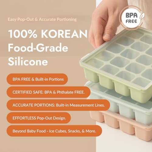 Baby Food Storage Silicone Cubes, Ocean Blue, 20 Cubes 0.8oz - Image 4