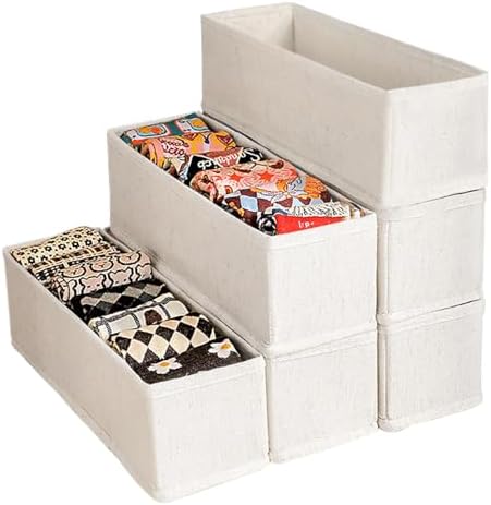 MURRI&MURRDI Mini Foldable Clothes Drawer Organizer 6 Pcs, Fabric Drawer by MURRIMURRDI