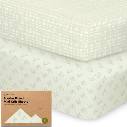 2-Pack Mini Crib Sheets Fitted, 38x26 Pack N Play Mattress Sheets by KeaBabies