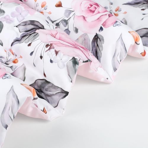 Pea Pod Toddler Bedding Set for Girls, 4 Piece Soft & Breathable Floral Crib - Image 4
