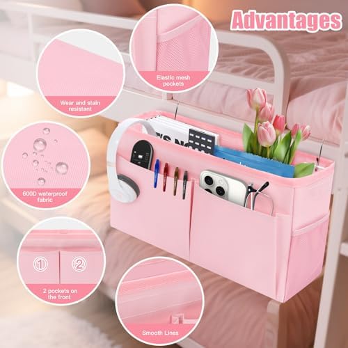Bedside Caddy Organizer with Fixed Straps, Bunk Bed Caddy ideal - Image 4