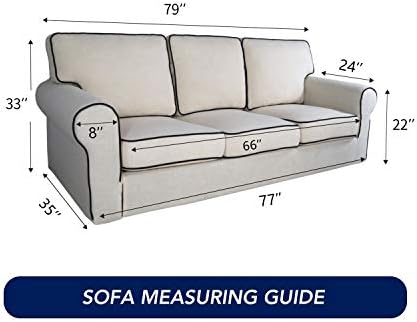 PureFit Stretch Couch Covers for Sofa Large Sofa Slipcovers Cyan - Image 6