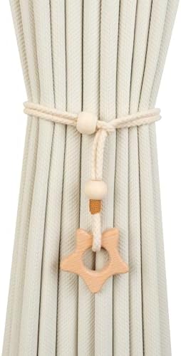 2 Pack Wooden Curtain Tiebacks by Unknown