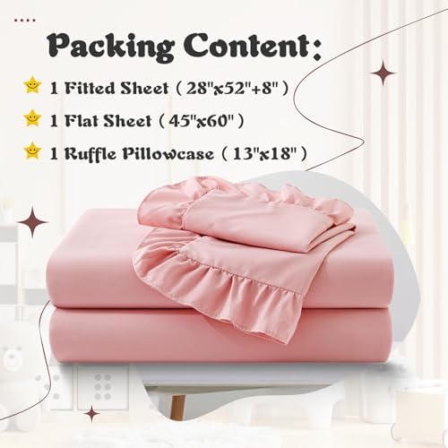 KKJIAF 3 Piece Light Pink Toddler Sheet Set - Image 2