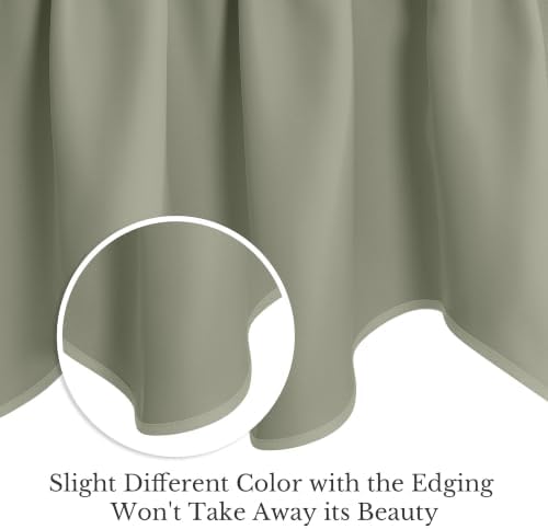 NICETOWN Greyish Green Valances 4 Panels - Image 4