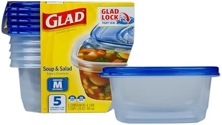 Glad GladWare Medium Rectangle Food Storage Containers, 24 Oz by GladTrashFoodStorage
