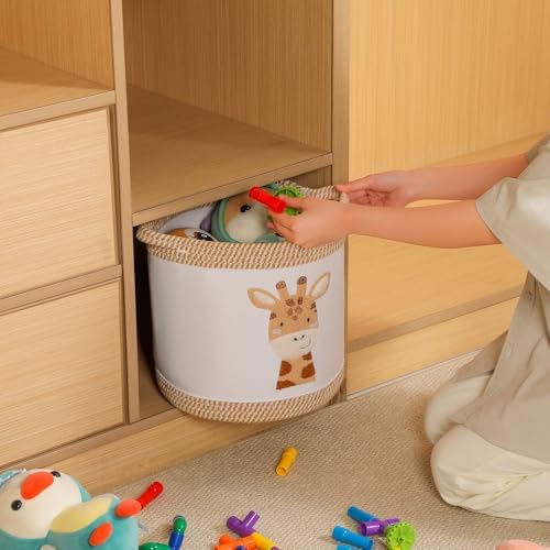 Toy Basket for Baby Laundry Hamper Blanket Baskets Cute Giraffe Nursery Hampers - Image 4