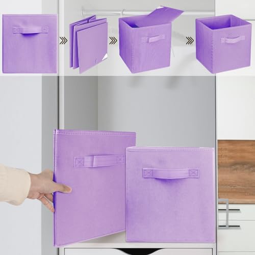 2 Pcs Storage Cubes, 10.5 Inch Collapsible Storage Bins, Fabric Foldable Bins - Image 5