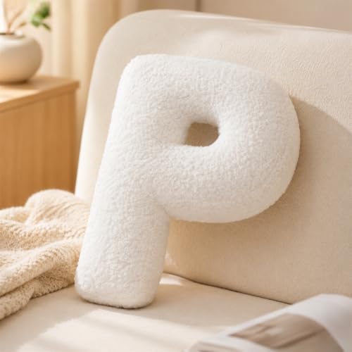 Letter Plush Pillow, Hugging Throw Pillows, Decorative Initial Shaped Pillows by Shapeazy