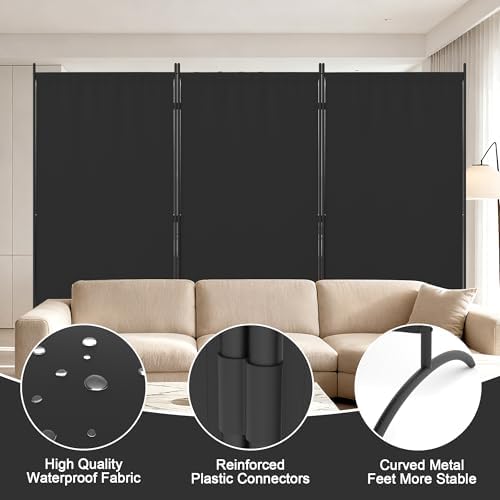 Room Divider 3 Panel Room Dividers and Folding Privacy Screens - Image 3