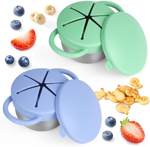 2 Pack Snack Cups for Toddlers Spill Proof by Daximo