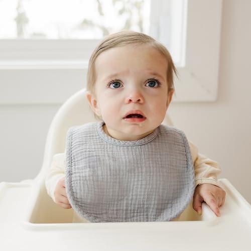 Konssy 8-Pack Muslin Baby Bibs, Adjustable Fit - Image 6