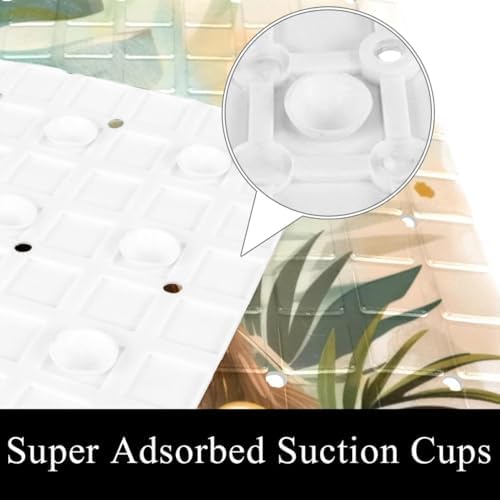 Bath Tub Shower Mat, Washable Bathtub Floor Mats, Suction Cups and Drain Holes - Image 3